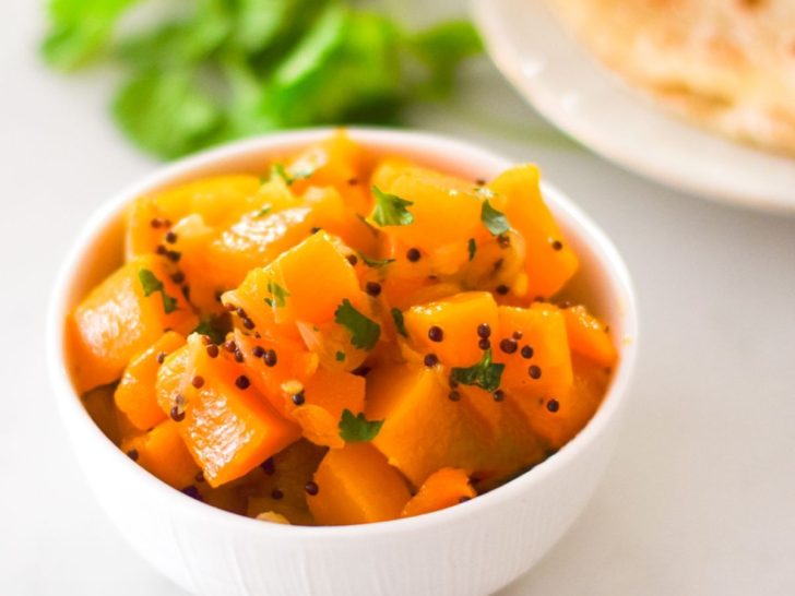 Pumpkin Curry in a white bowl