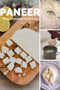 Easy homemade Indian cheese made with milk and lemon juice