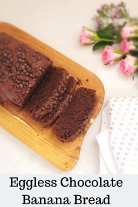 Delicious egg-free chocolate and banana bread with a hint of cinnamon