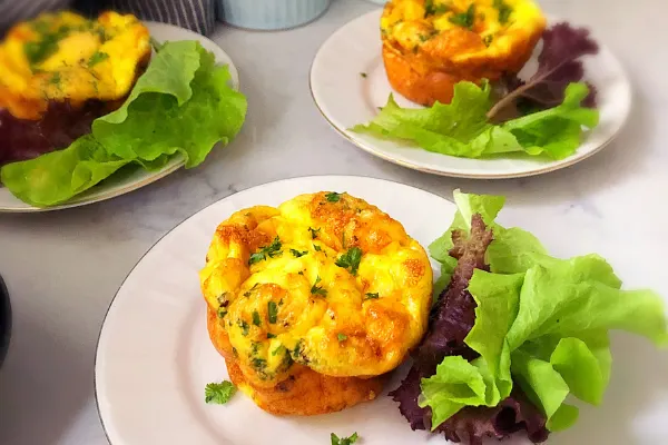 Frittatas served with salad