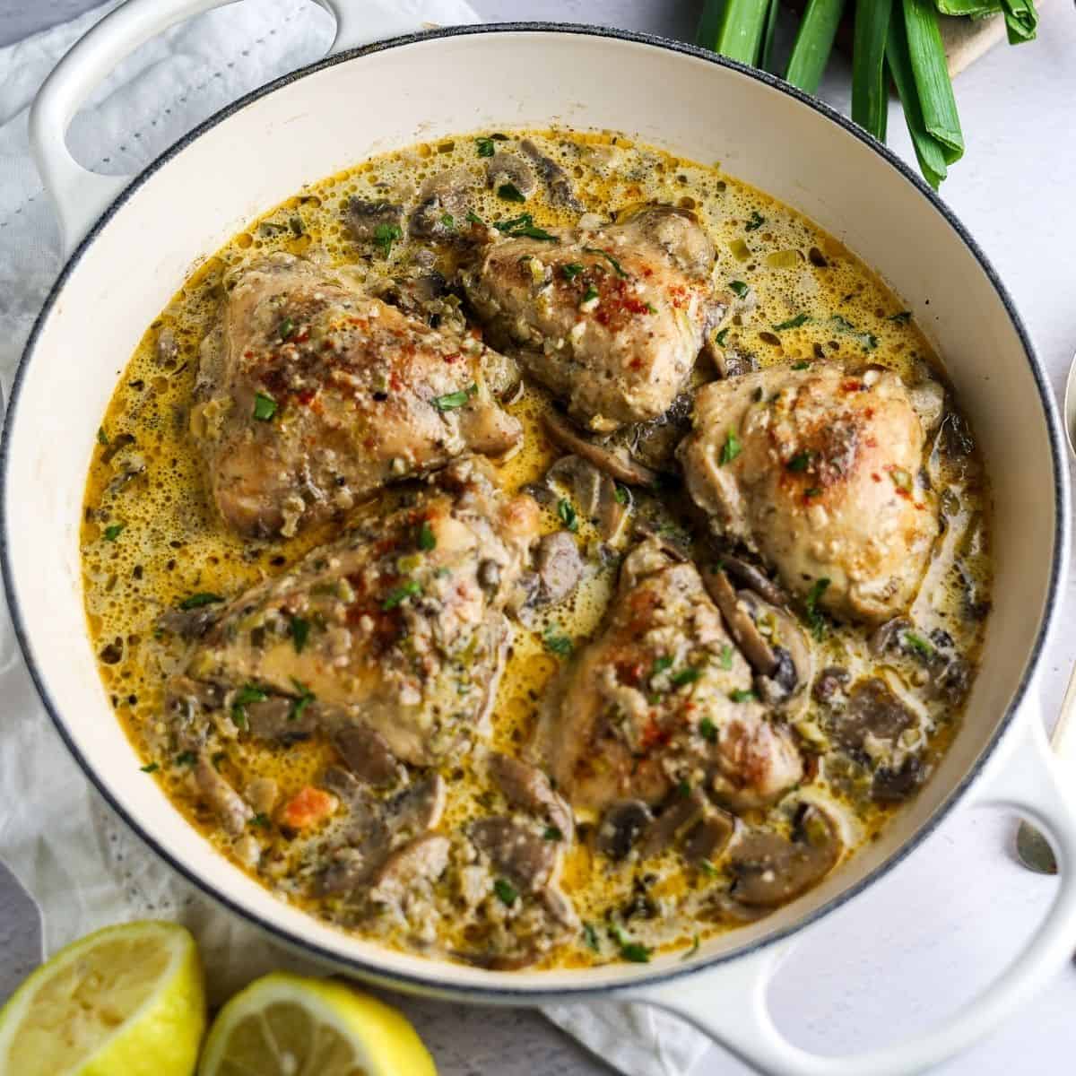 Creamy Chicken Mushroom Leek Casserole