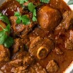 Durban Lamb Curry in a white bowl