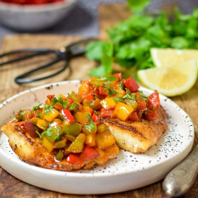 Spicy Pan Fried Fish with Peppers