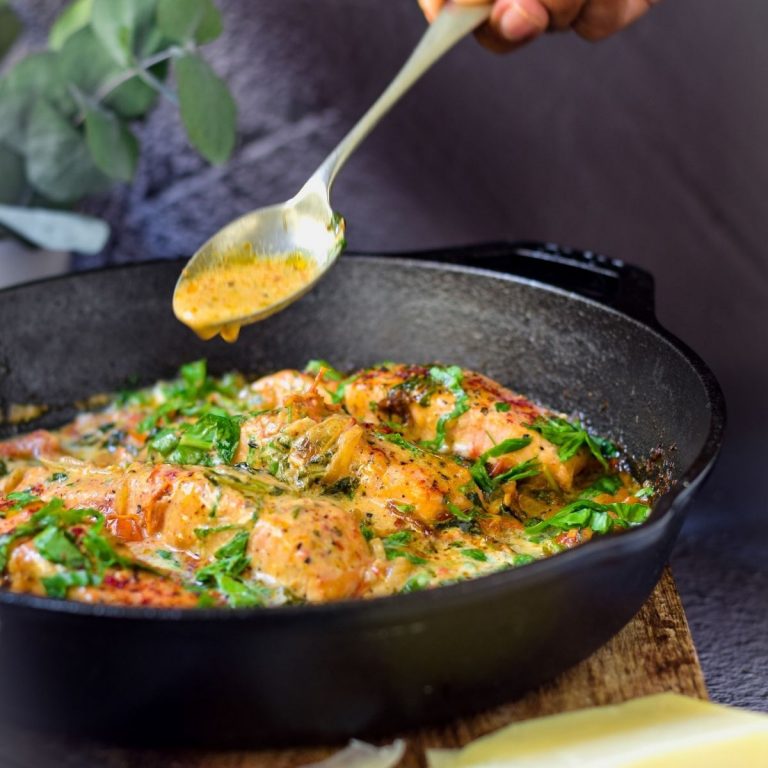 Creamy Tuscan Salmon with Spinach